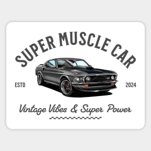 Classic Ford Mustang | Vintage Car Art Magnet